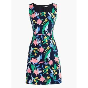 J. Crew Floral Basketweave‎ Square Neck Shift Dress Size 6